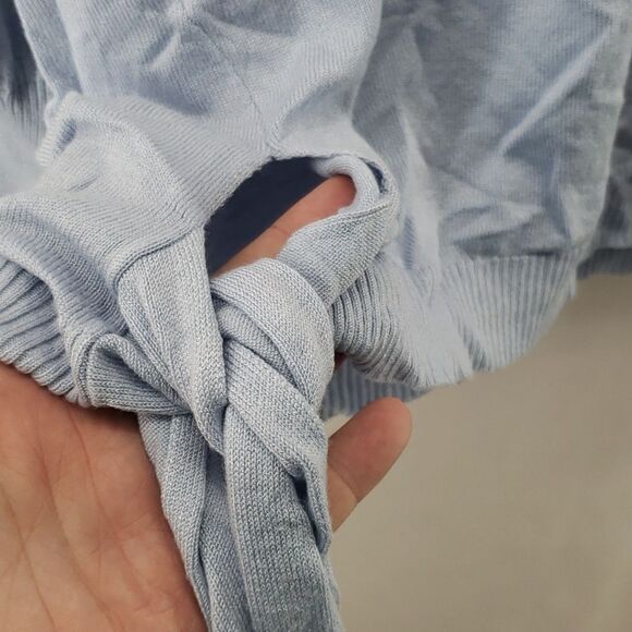 Willow Drive Womens Size L Dip-Dye Tie-Hem Knit Top blue (AM) - Picture 4 of 8